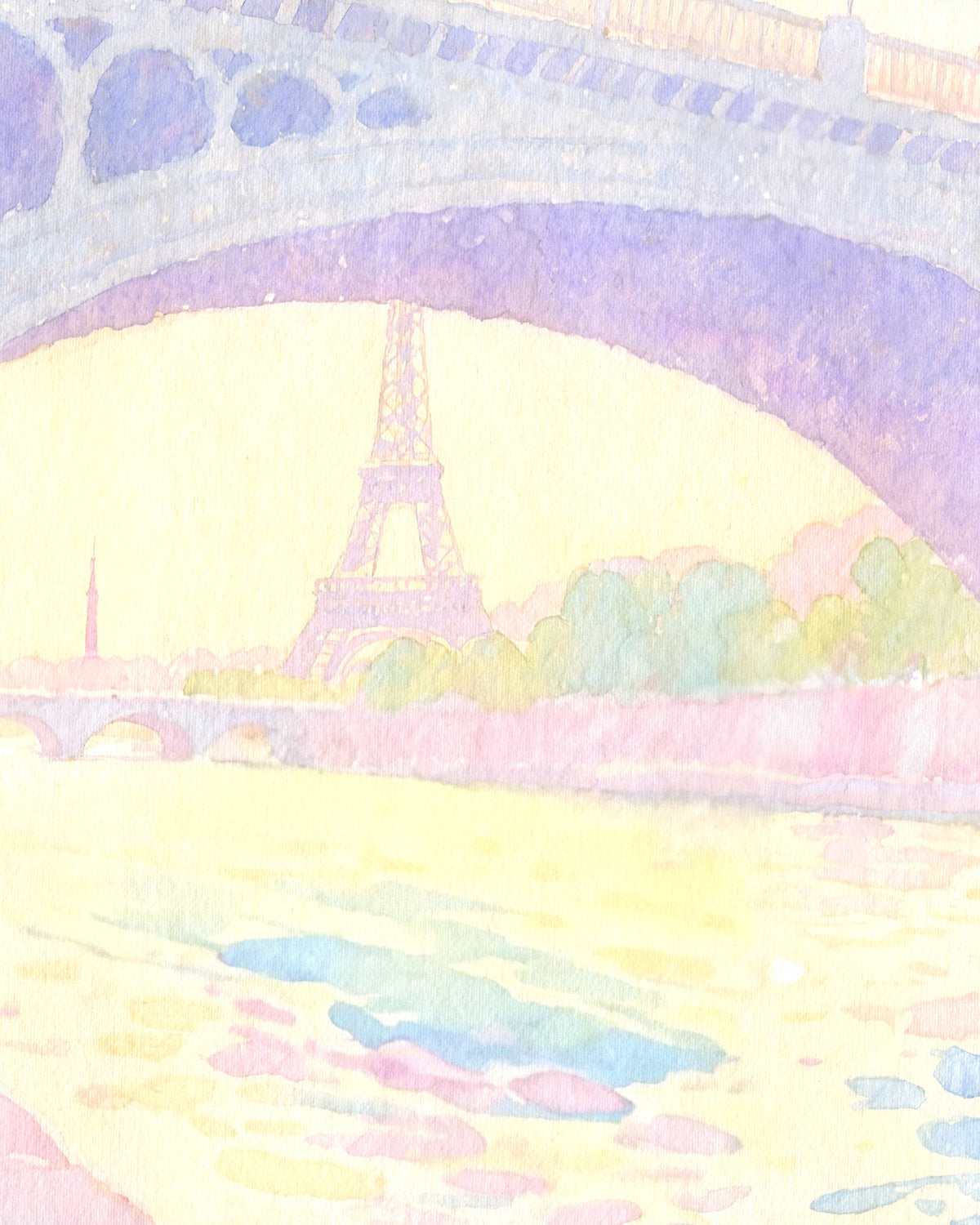 Paris in Pastel Watercolour Mural Wallpaper from Olive et Oriel where you can shop wallpaper and artworks online