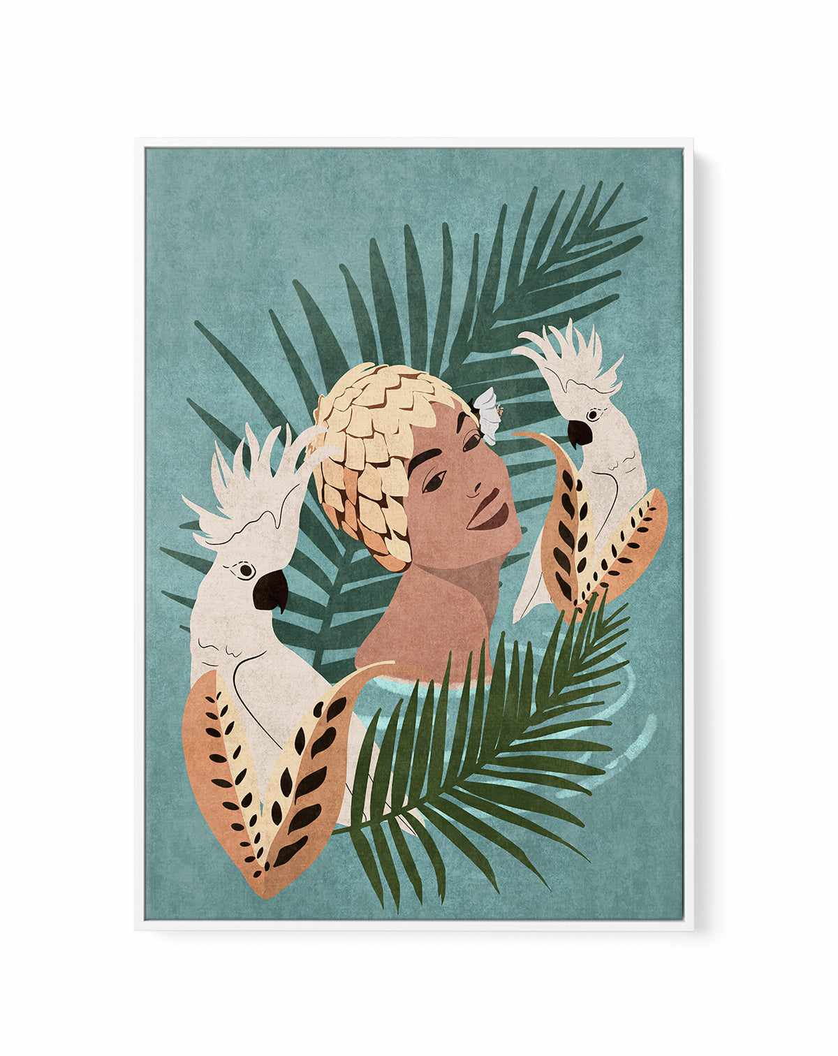 Parrot and Beauty By Emel Tunabylu | Framed Canvas Art Print from Olive et Oriel where you can shop wallpaper and artworks online