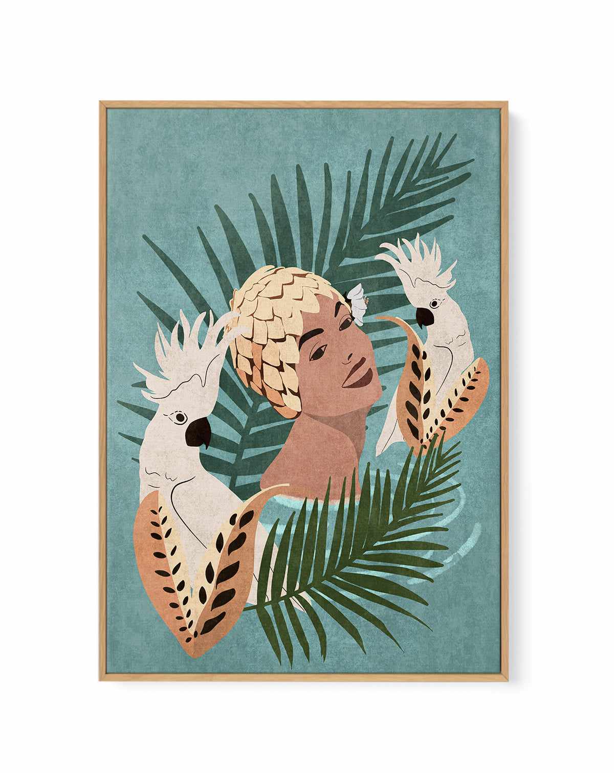 Parrot and Beauty By Emel Tunabylu | Framed Canvas Art Print from Olive et Oriel where you can shop wallpaper and artworks online