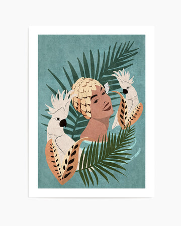 Parrot and Beauty By Emel Tunabylu | Art Print from Olive et Oriel where you can shop wallpaper and artworks online