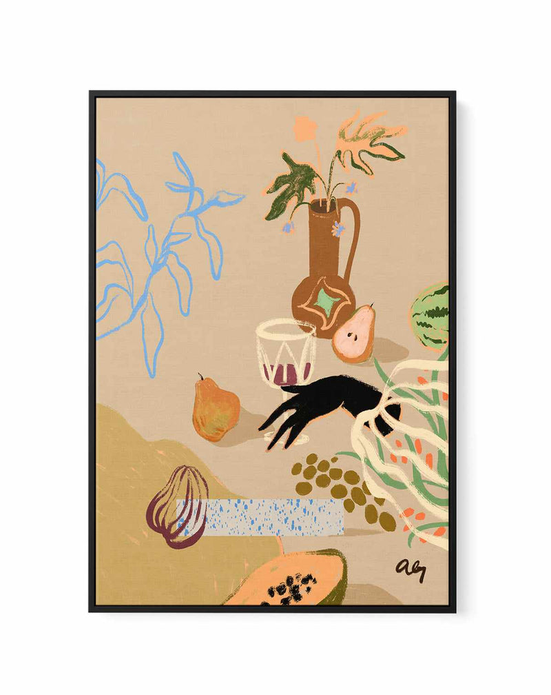 Pass Me The Pear by Arty Guava | Framed Canvas Art Print