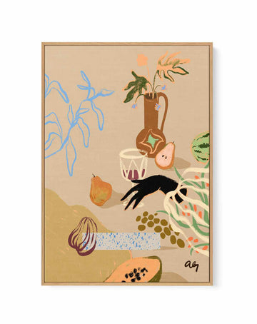 Pass Me The Pear by Arty Guava | Framed Canvas Art Print from Olive et Oriel where you can shop wallpaper and artworks online