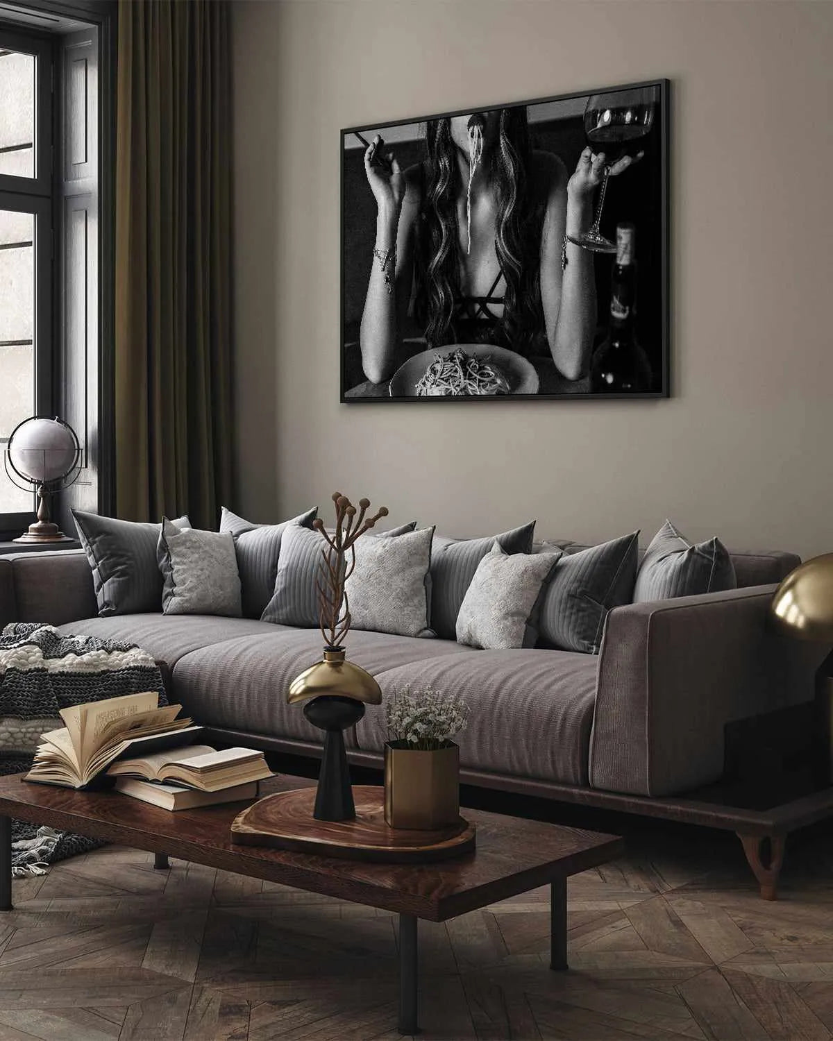 Pasta Night by Mario Stefanelli | Framed Canvas Art Print from Olive et Oriel where you can shop wallpaper and artworks online