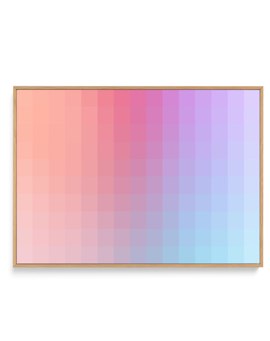 Pastel Gradient Blocks by amini54 | Framed Canvas Art Print
