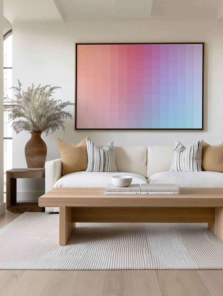 Pastel Gradient Blocks by amini54 | Framed Canvas Art Print
