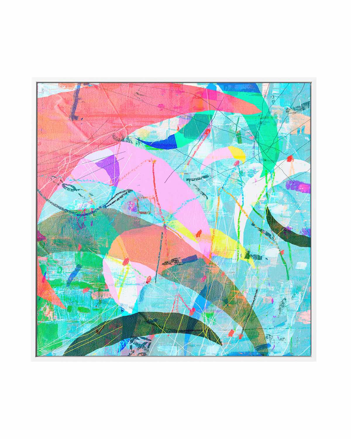 Pastel Neon II by Antonia Tzenova | Framed Canvas Art Print