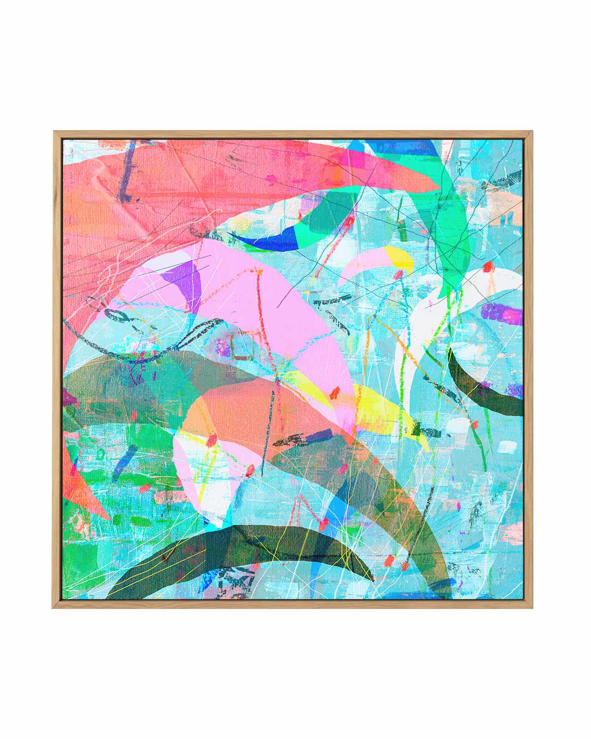 Pastel Neon II by Antonia Tzenova | Framed Canvas Art Print