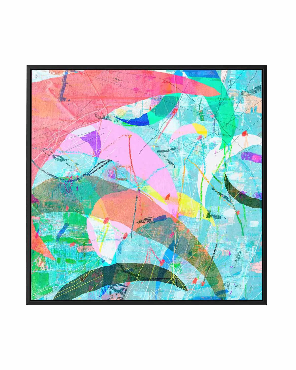 Pastel Neon II by Antonia Tzenova | Framed Canvas Art Print from Olive et Oriel where you can shop wallpaper and artworks online