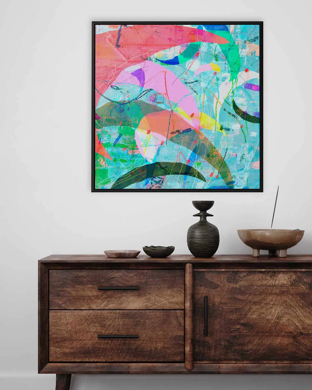 Pastel Neon II by Antonia Tzenova | Framed Canvas Art Print from Olive et Oriel where you can shop wallpaper and artworks online