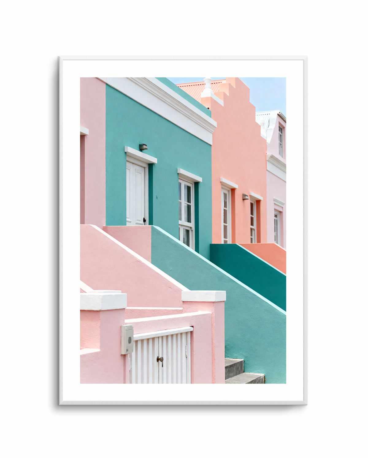 Pastel Villas I | Art Print from Olive et Oriel where you can shop wallpaper and artworks online