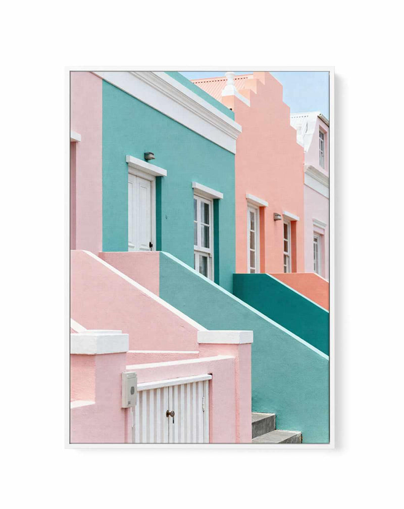 Pastel Villas I | Framed Canvas Art Print from Olive et Oriel where you can shop wallpaper and artworks online
