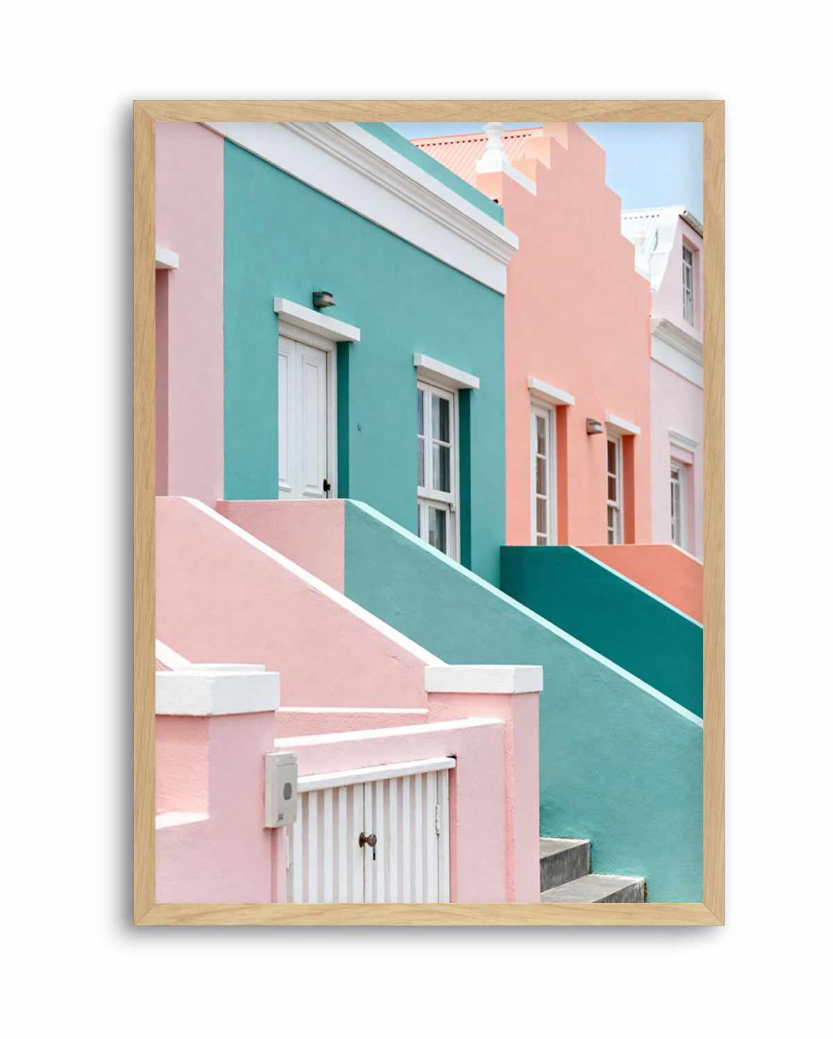 Pastel Villas I | Art Print from Olive et Oriel where you can shop wallpaper and artworks online