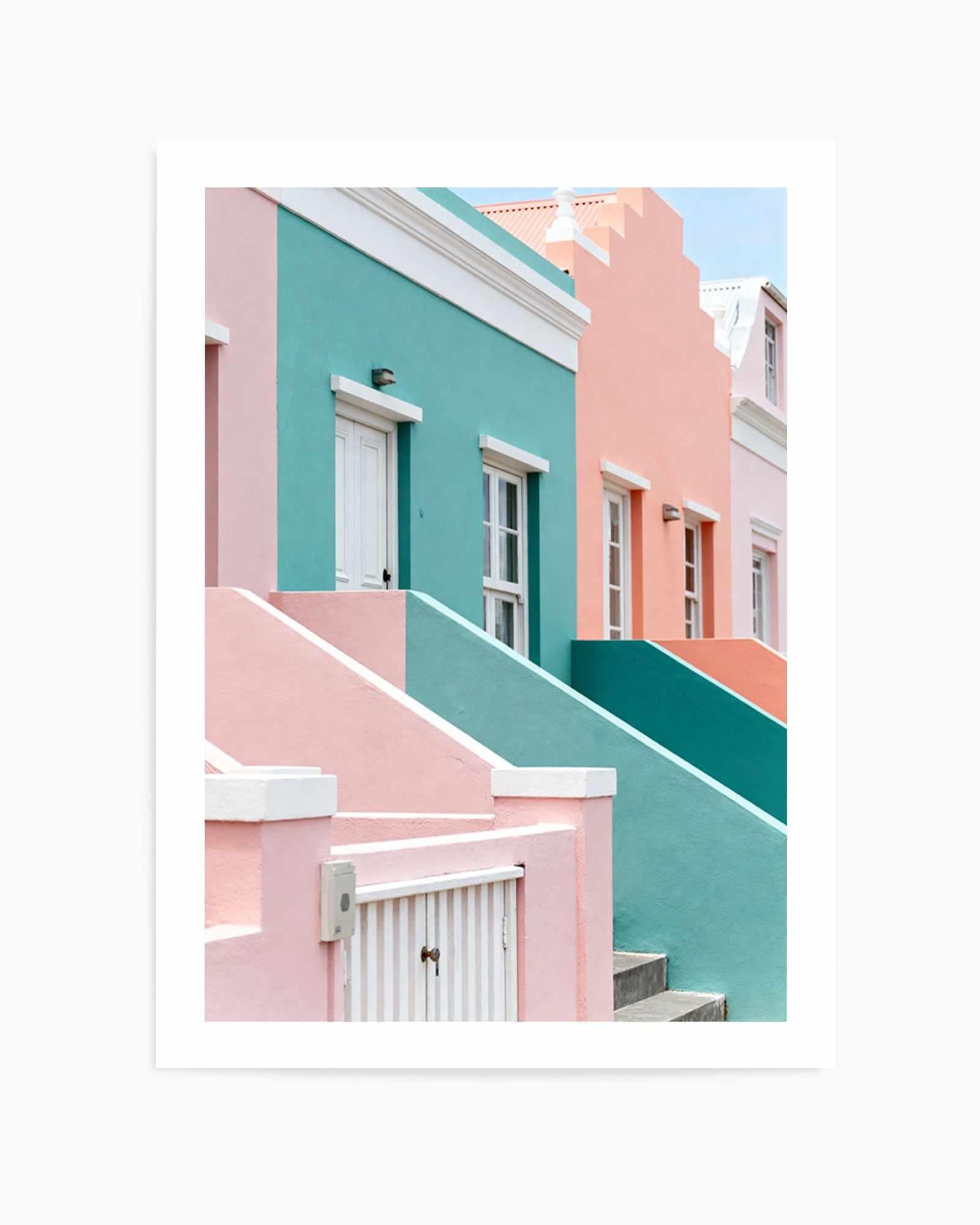 Pastel Villas I | Art Print from Olive et Oriel where you can shop wallpaper and artworks online