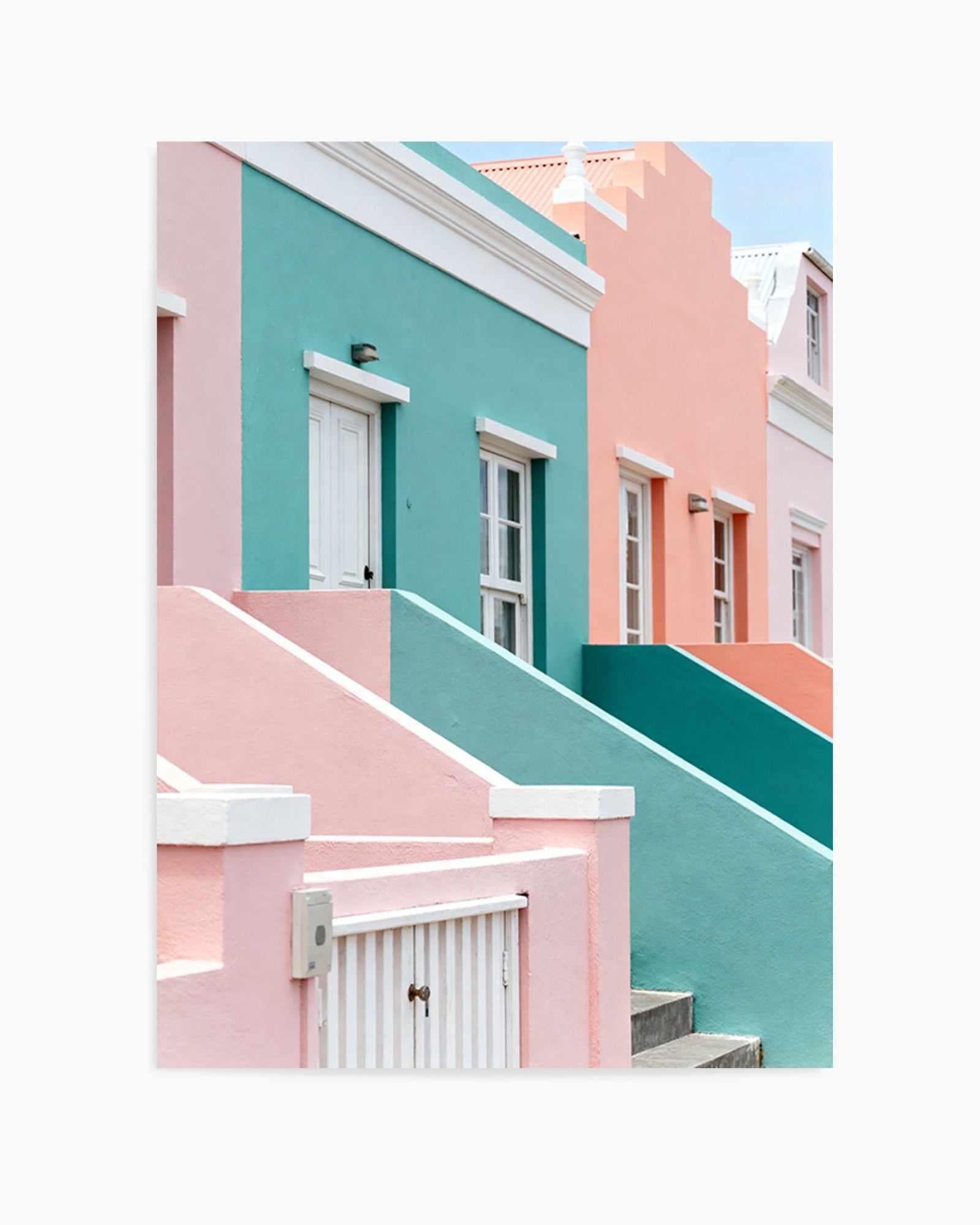 Pastel Villas I | Art Print from Olive et Oriel where you can shop wallpaper and artworks online