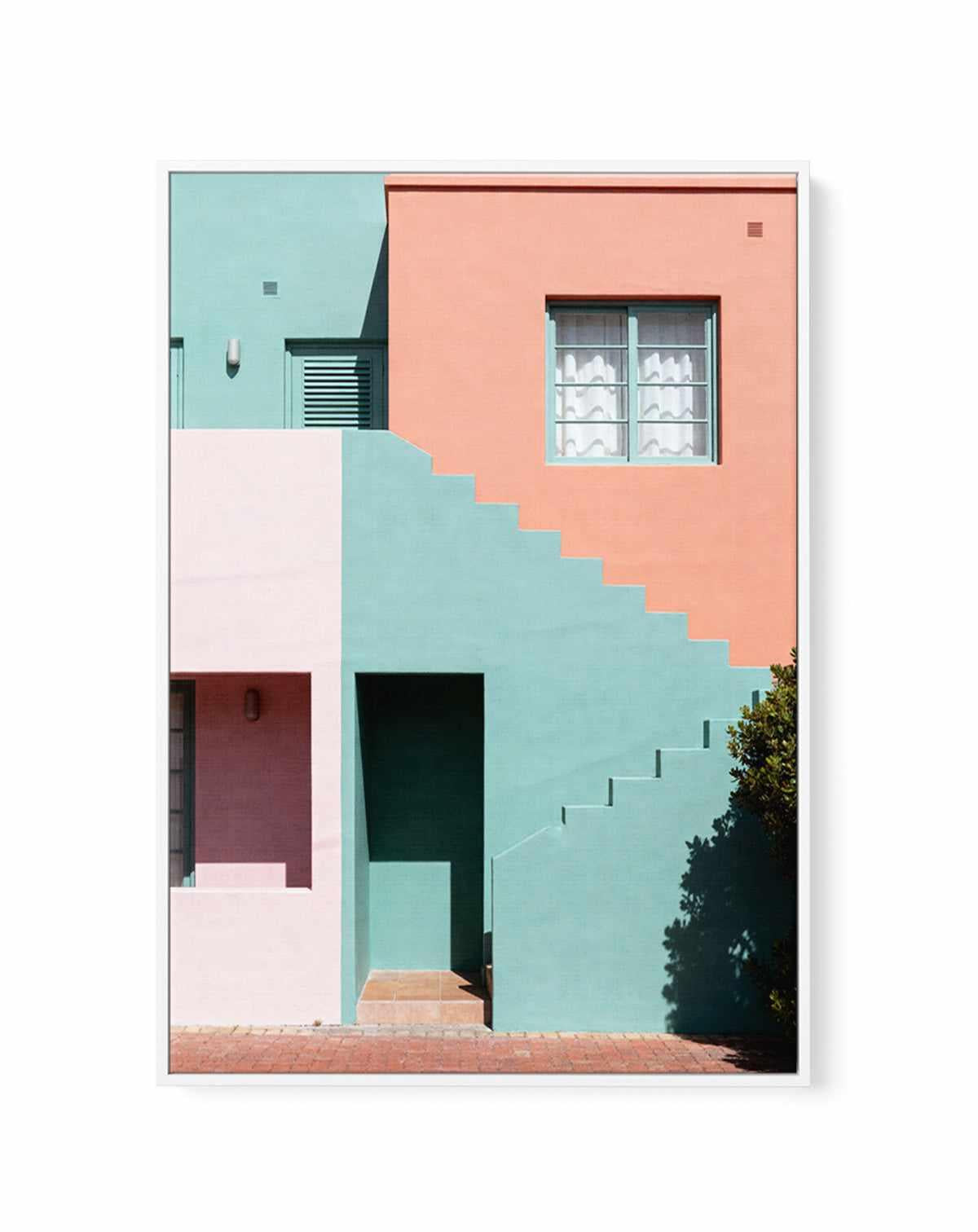 Pastel Villas II | Framed Canvas Art Print from Olive et Oriel where you can shop wallpaper and artworks online