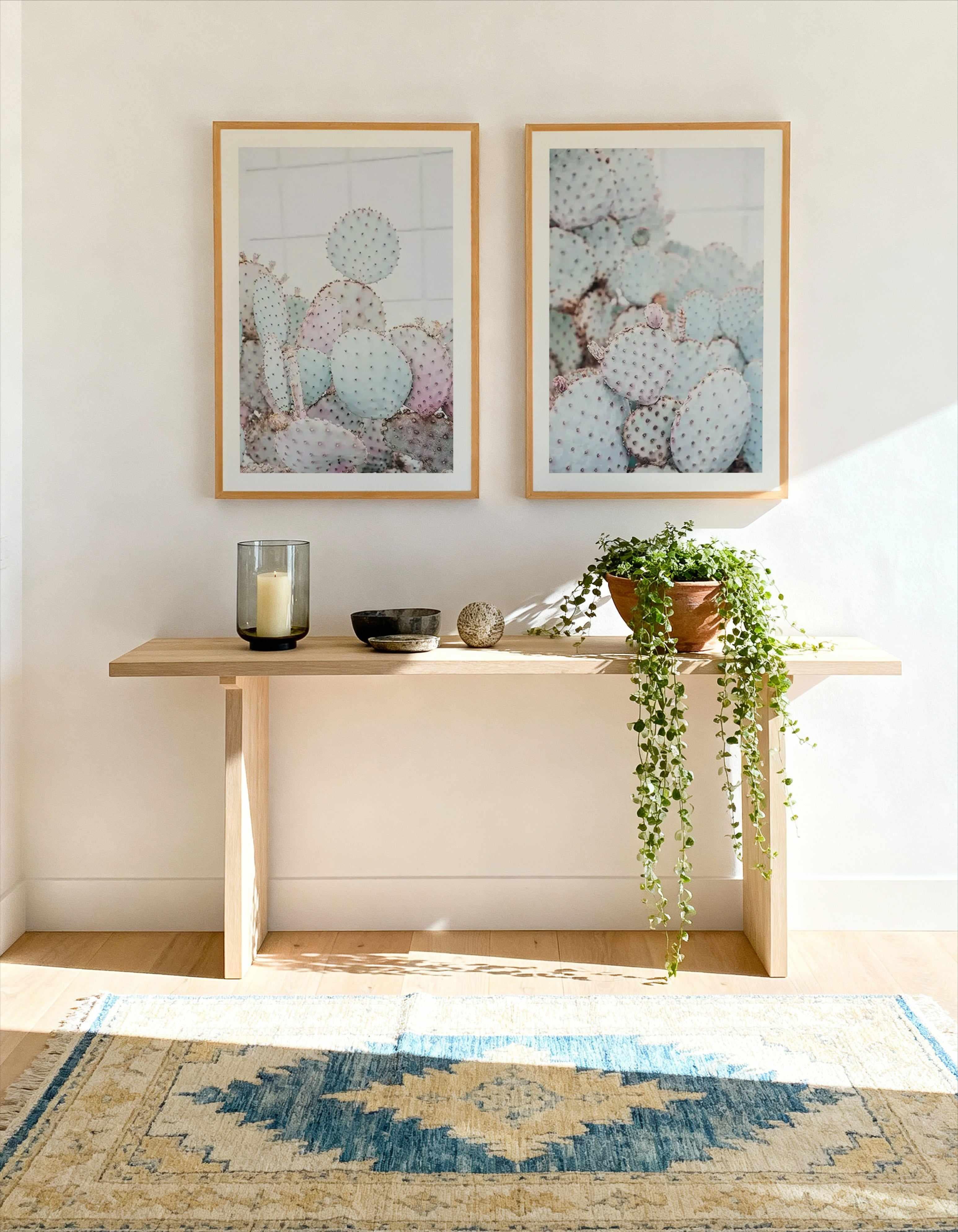 Pastel Cactus I & II Art Print Set of 2 | Matching Wall Art from Olive et Oriel where you can shop wallpaper and artworks online