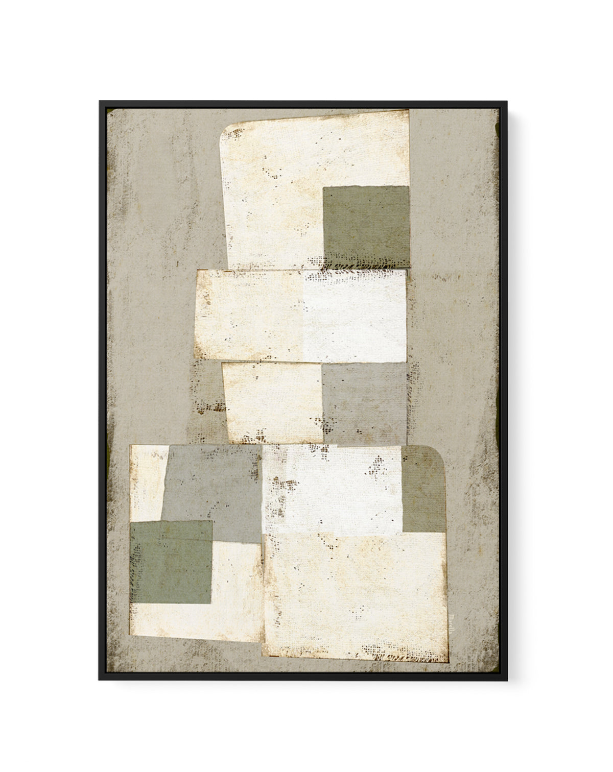 Patchwork Green by Marco Marella | Framed Canvas Art Print