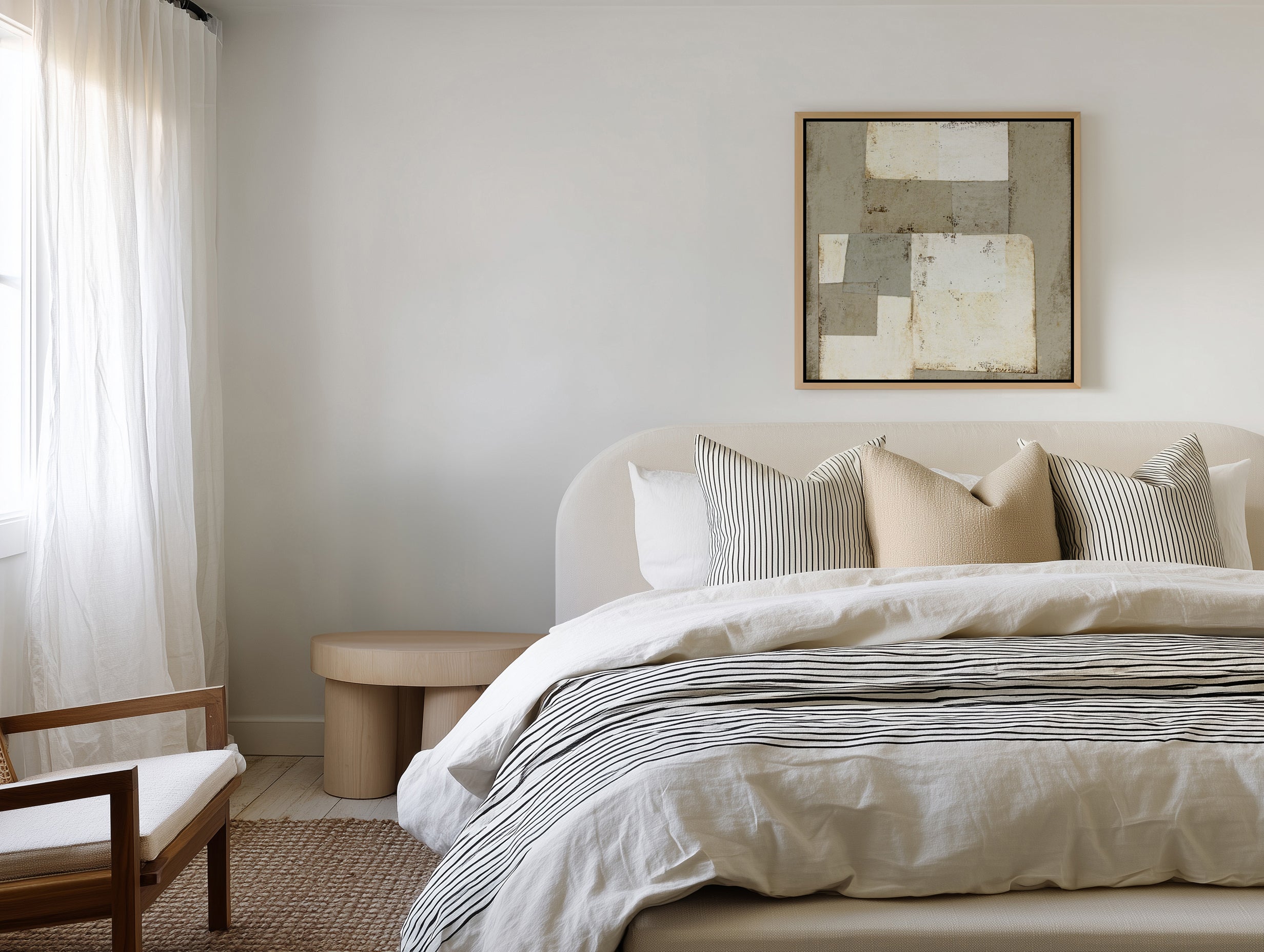 Patchwork Neutrals by Marco Marella | Framed Canvas Art Print
