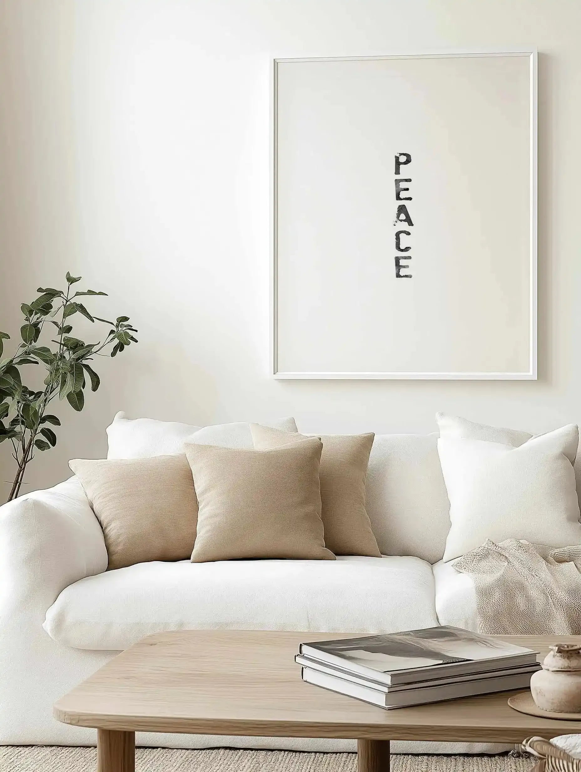 Peace | Black Watercolour Art Print from Olive et Oriel where you can shop wallpaper and artworks online