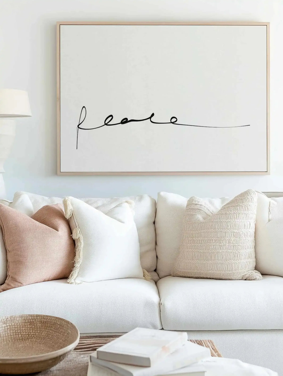 Hand Scripted Wallpaper Peace | Hand scripted Framed Canvas Artwork | Made in Australia – Olive ...