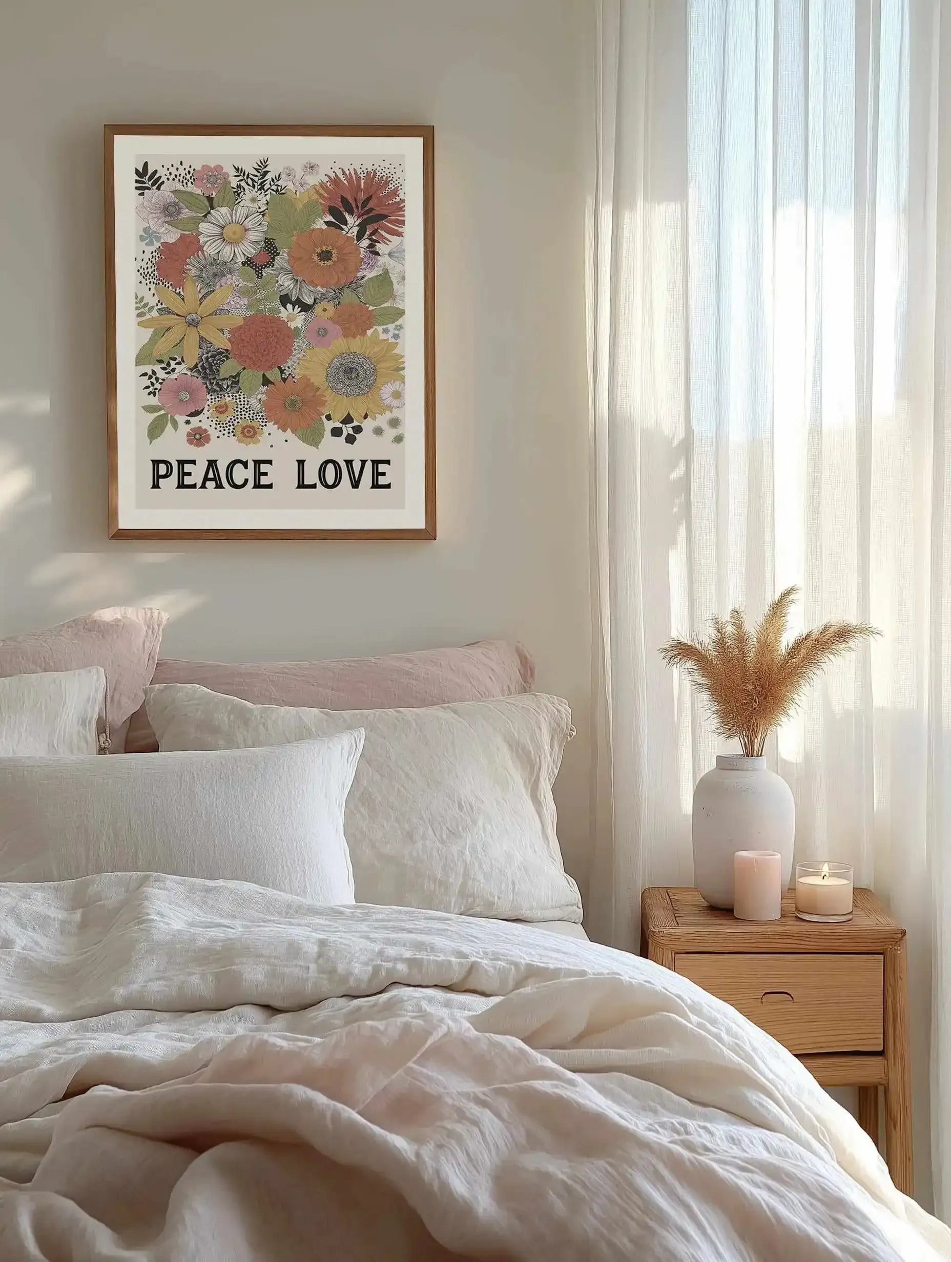 Peace & Love Art Print from Olive et Oriel where you can shop wallpaper and artworks online