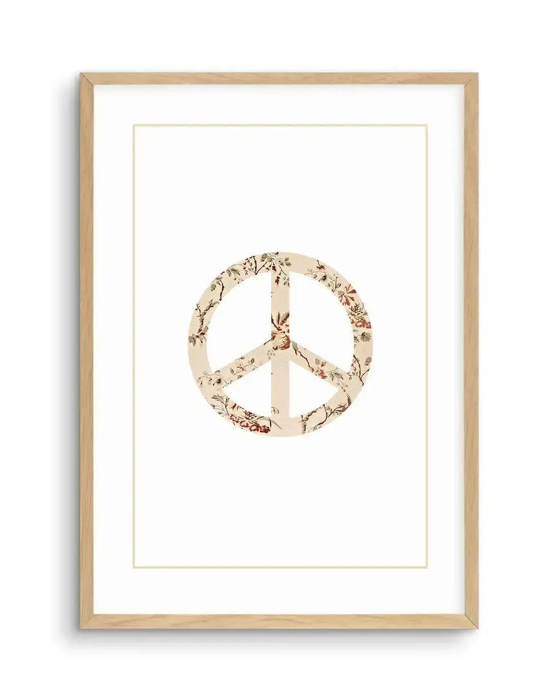 Peace Sign | Pastel Vintage Art Print-PRINT-Olive et Oriel-Olive et Oriel-A4 | 8.3" x 11.7" | 21 x 29.7cm-Oak-With White Border-Buy-Australian-Art-Prints-Online-with-Olive-et-Oriel-Your-Artwork-Specialists-Austrailia-Decorate-With-Coastal-Photo-Wall-Art-Prints-From-Our-Beach-House-Artwork-Collection-Fine-Poster-and-Framed-Artwork