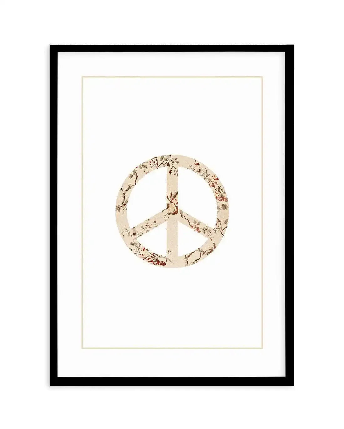 Peace Sign | Pastel Vintage Art Print-PRINT-Olive et Oriel-Olive et Oriel-A4 | 8.3" x 11.7" | 21 x 29.7cm-Black-With White Border-Buy-Australian-Art-Prints-Online-with-Olive-et-Oriel-Your-Artwork-Specialists-Austrailia-Decorate-With-Coastal-Photo-Wall-Art-Prints-From-Our-Beach-House-Artwork-Collection-Fine-Poster-and-Framed-Artwork