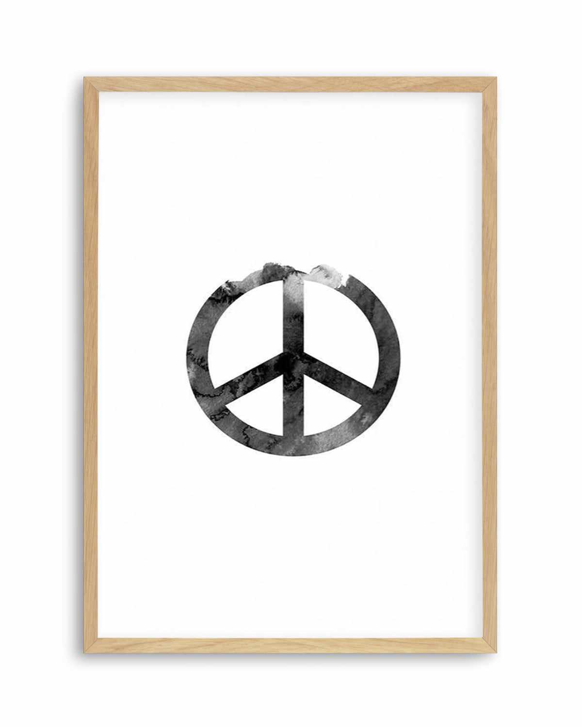 Peace Sign | Black Watercolour Art Print