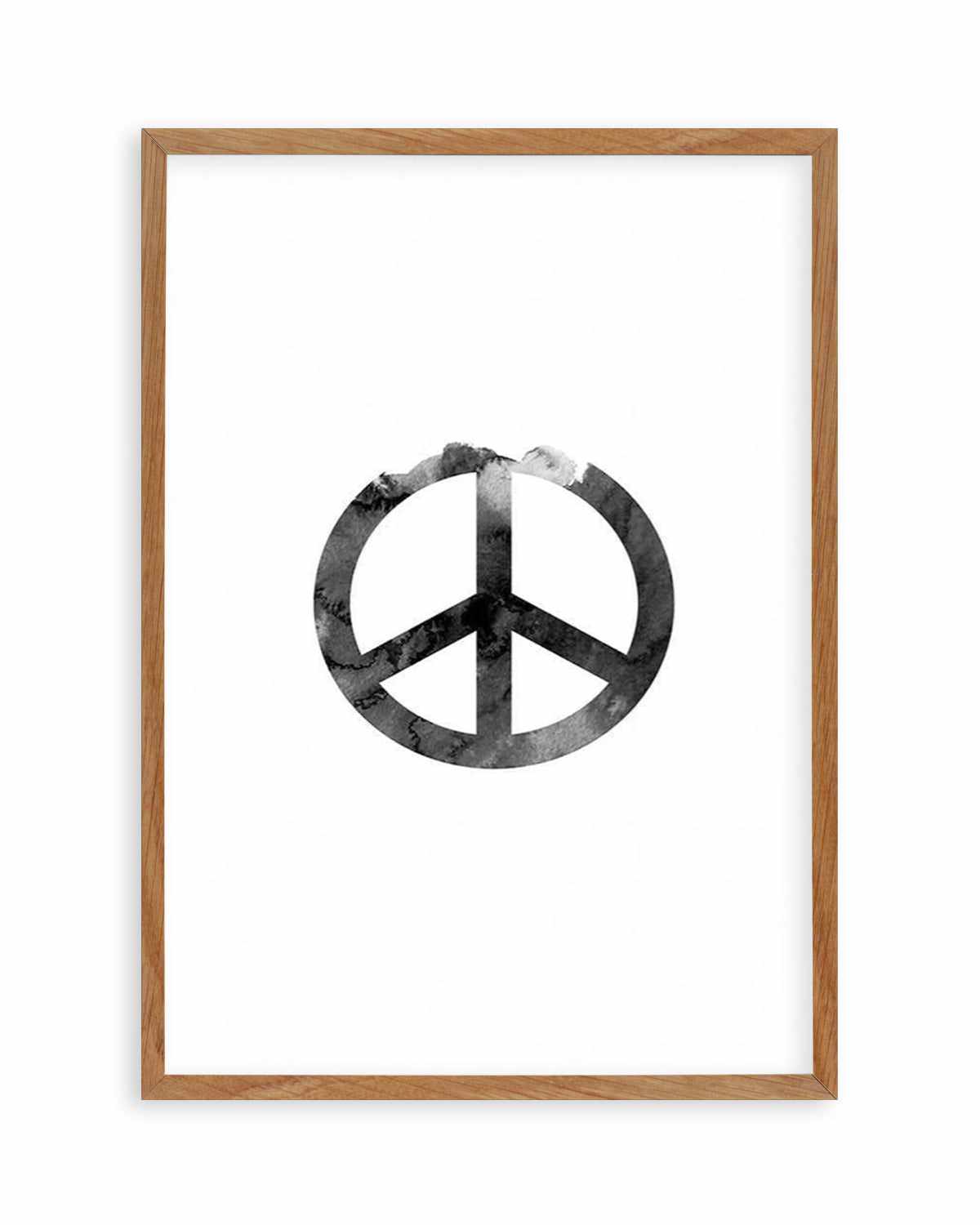 Peace Sign | Black Watercolour Art Print