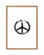 Peace Sign | Black Watercolour Art Print