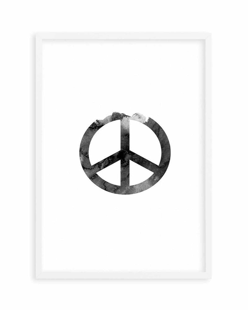 Peace Sign | Black Watercolour Art Print