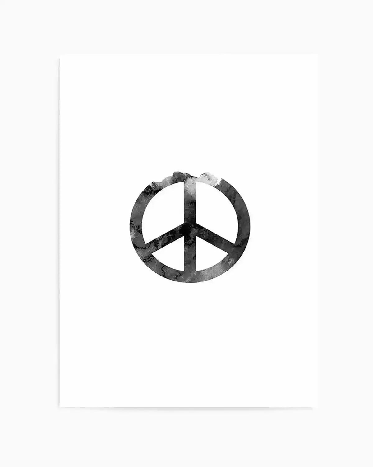 Peace Sign | Black Watercolour Art Print from Olive et Oriel where you can shop wallpaper and artworks online