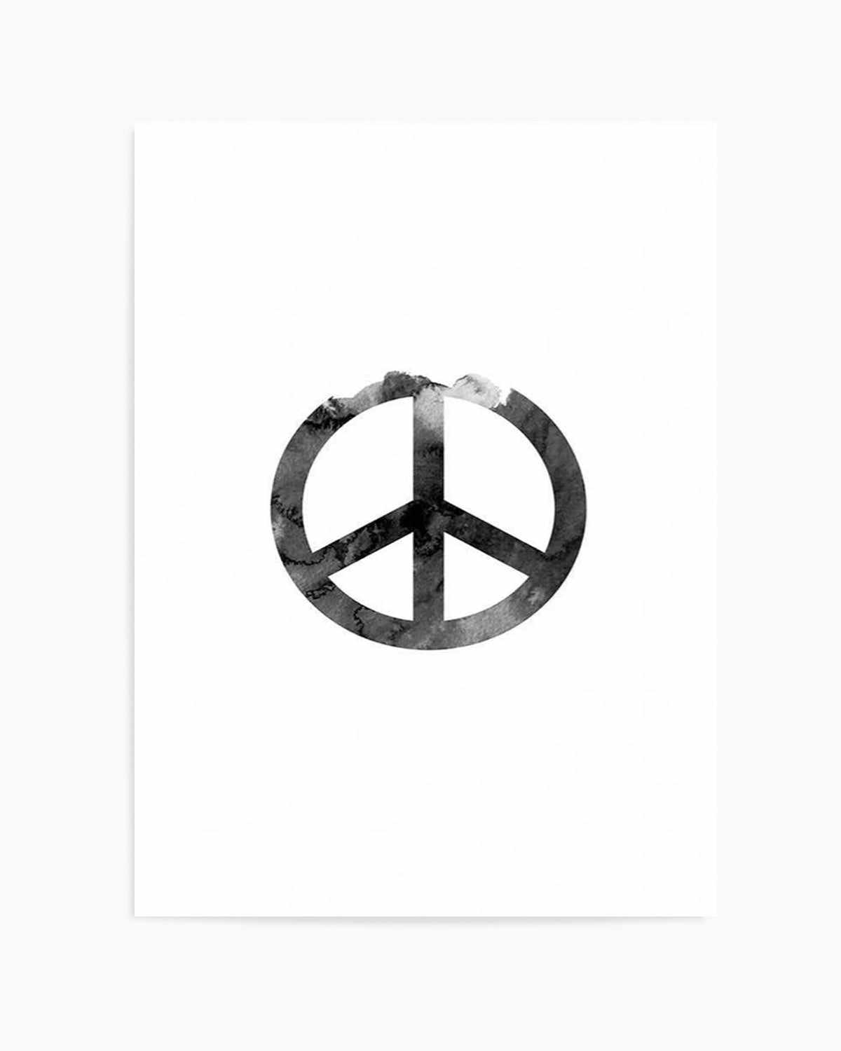 Peace Sign | Black Watercolour Art Print