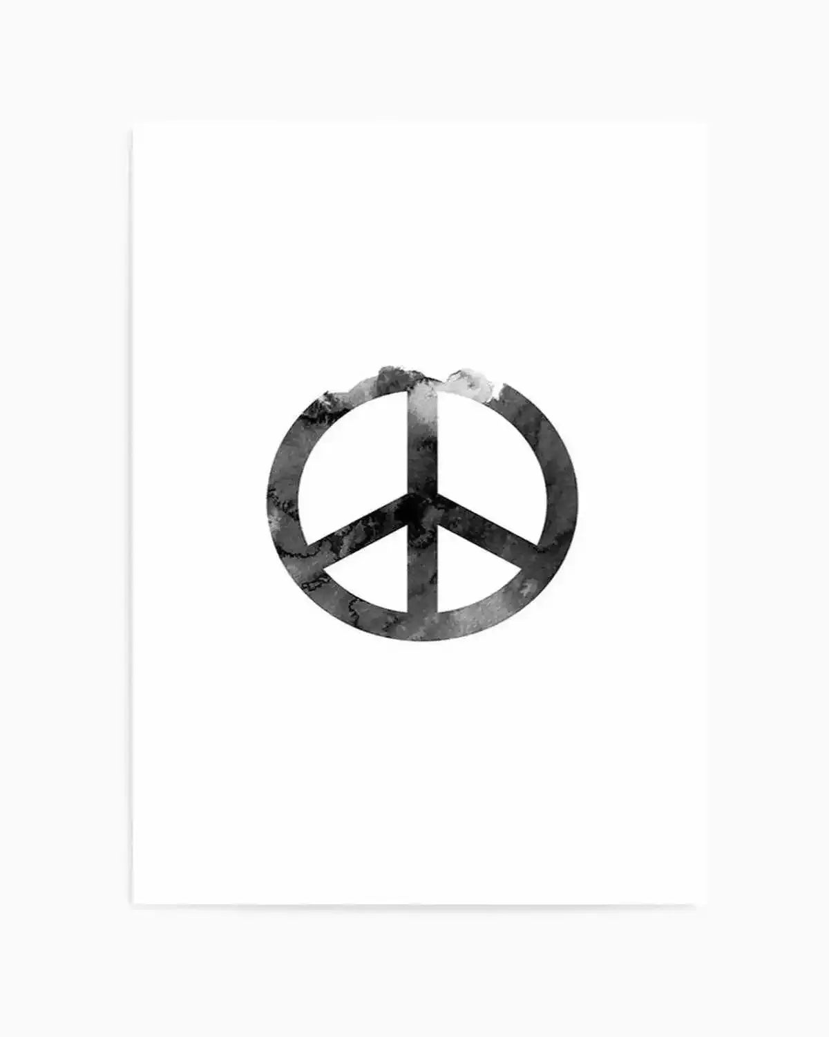 Peace Sign | Black Watercolour Art Print from Olive et Oriel where you can shop wallpaper and artworks online