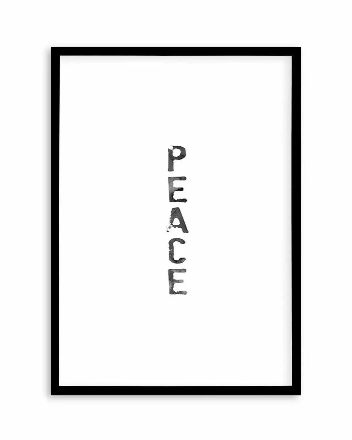 Peace | Black Watercolour Art Print from Olive et Oriel where you can shop wallpaper and artworks online
