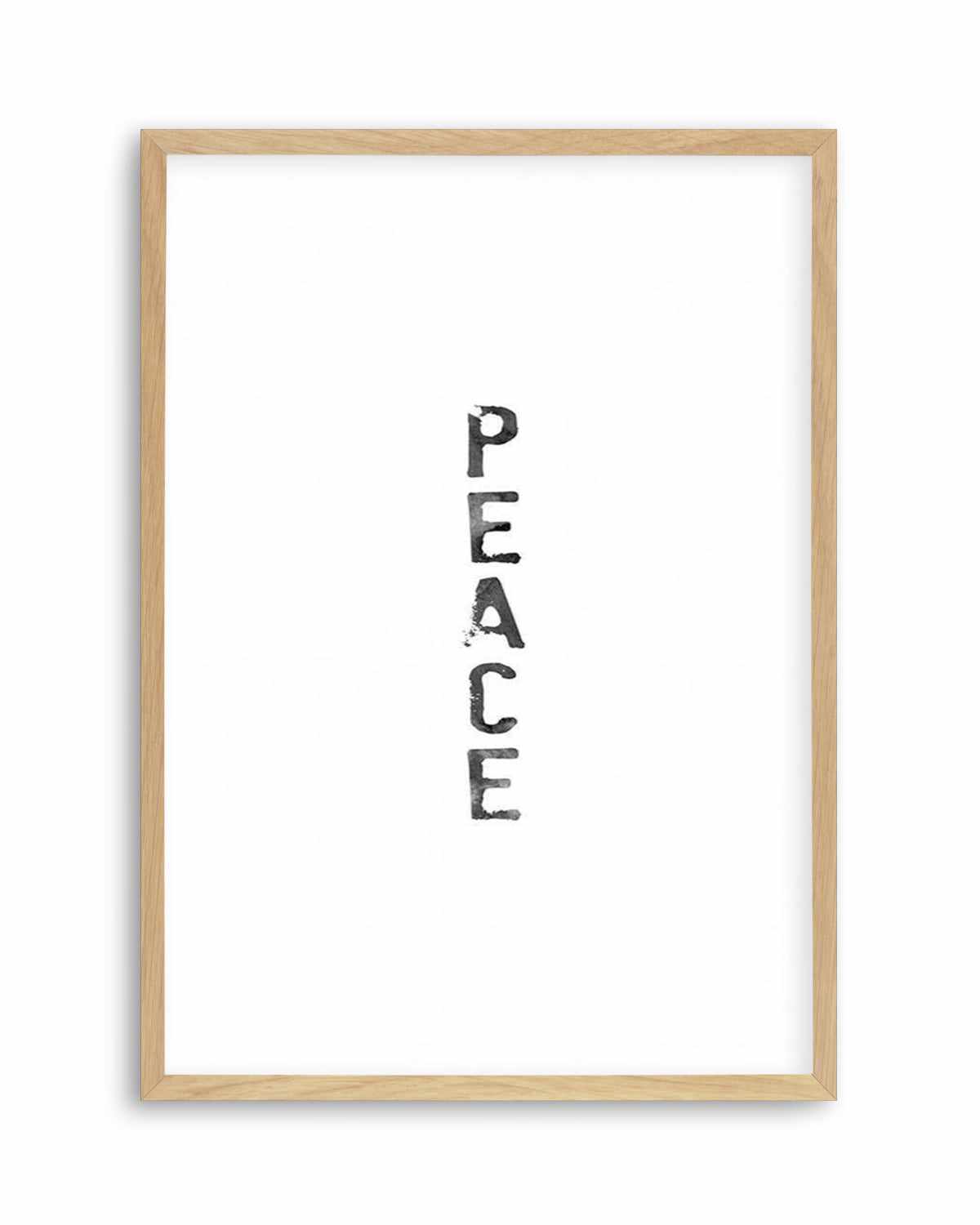 Peace | Black Watercolour Art Print