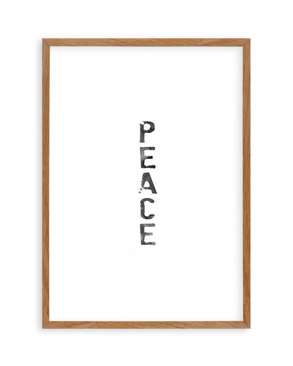 Peace | Black Watercolour Art Print