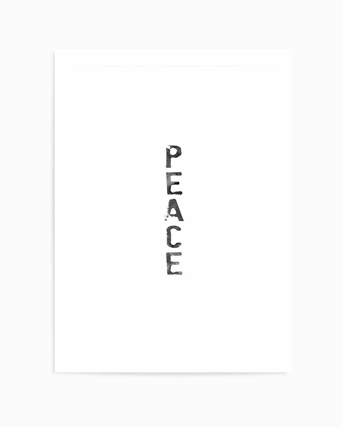 Peace | Black Watercolour Art Print