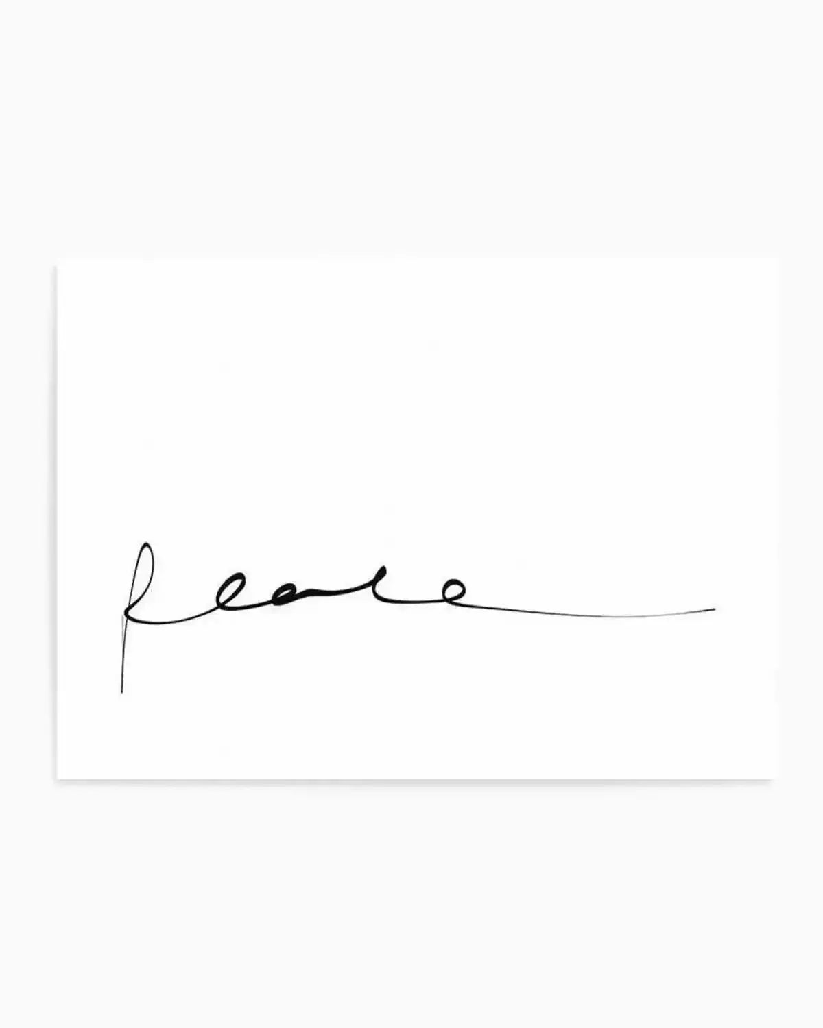 Peace | Hand scripted Art Print from Olive et Oriel where you can shop wallpaper and artworks online