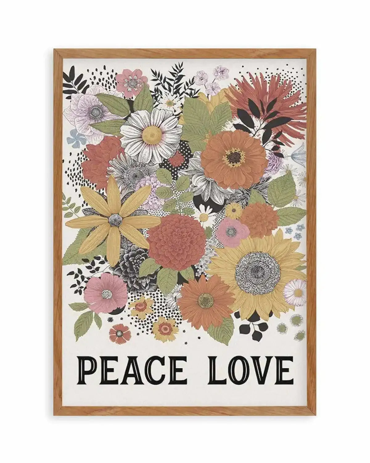 Peace & Love Art Print from Olive et Oriel where you can shop wallpaper and artworks online