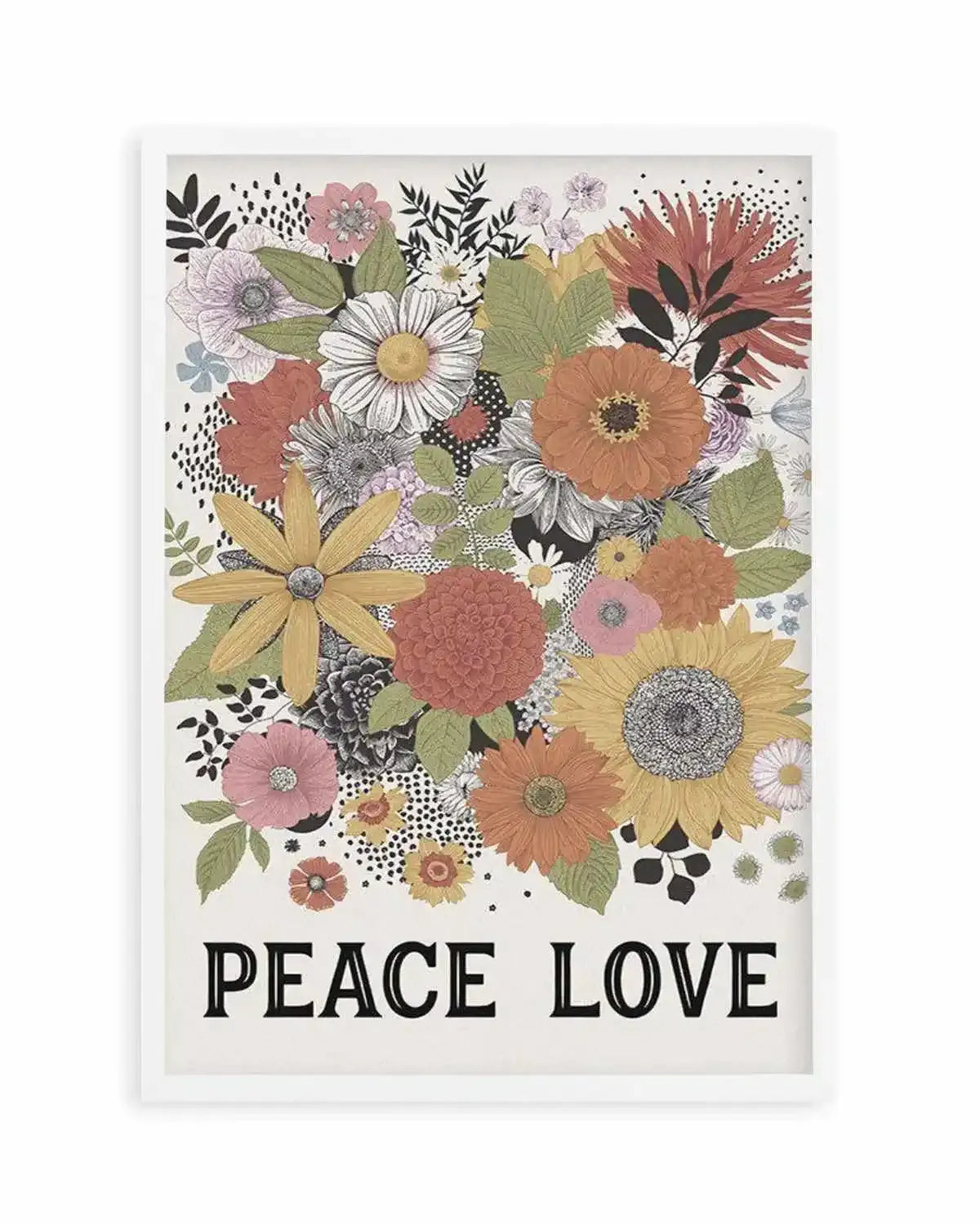 Peace & Love Art Print from Olive et Oriel where you can shop wallpaper and artworks online