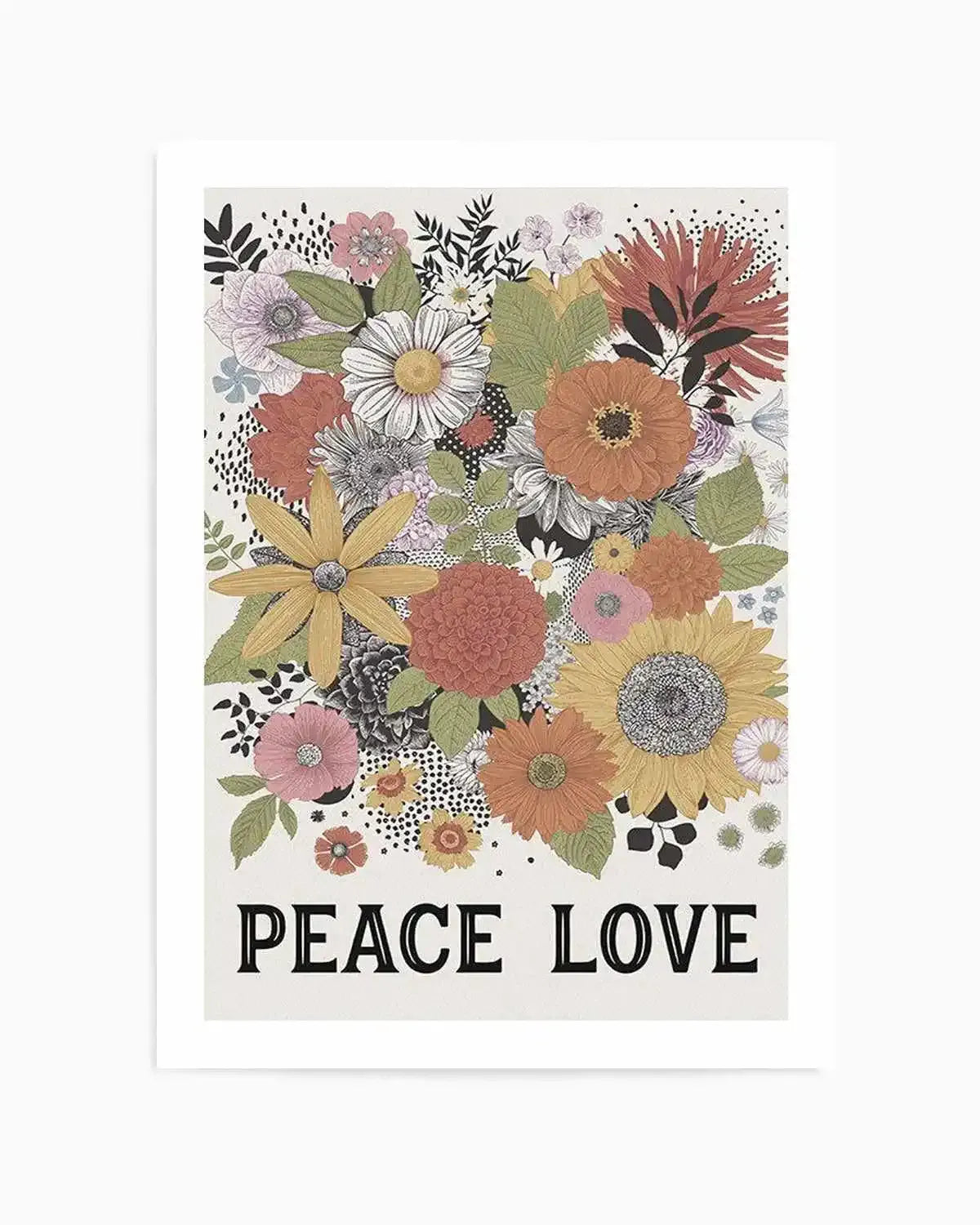 Peace & Love Art Print from Olive et Oriel where you can shop wallpaper and artworks online
