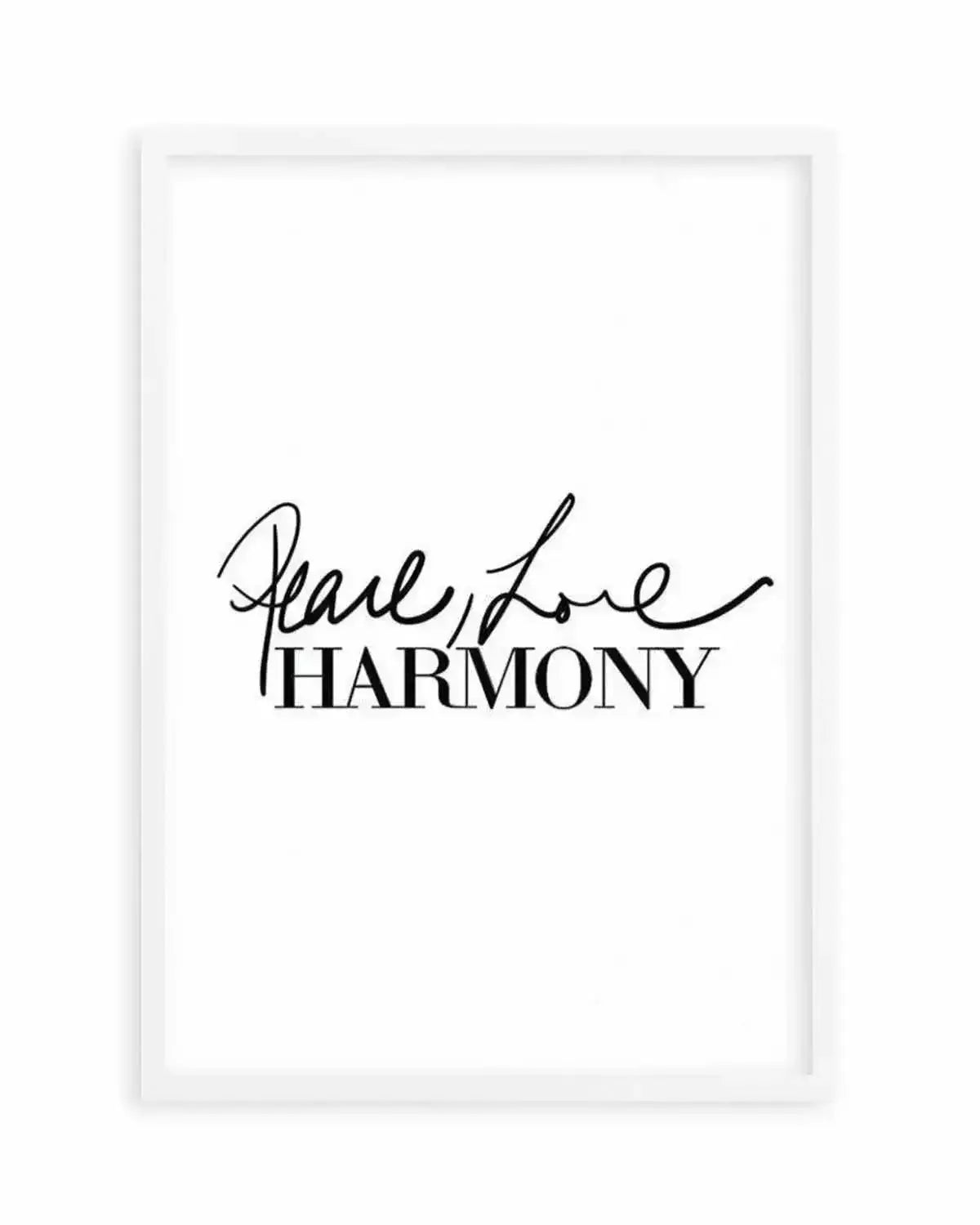 Peace, Love, Harmony Art Print from Olive et Oriel where you can shop wallpaper and artworks online
