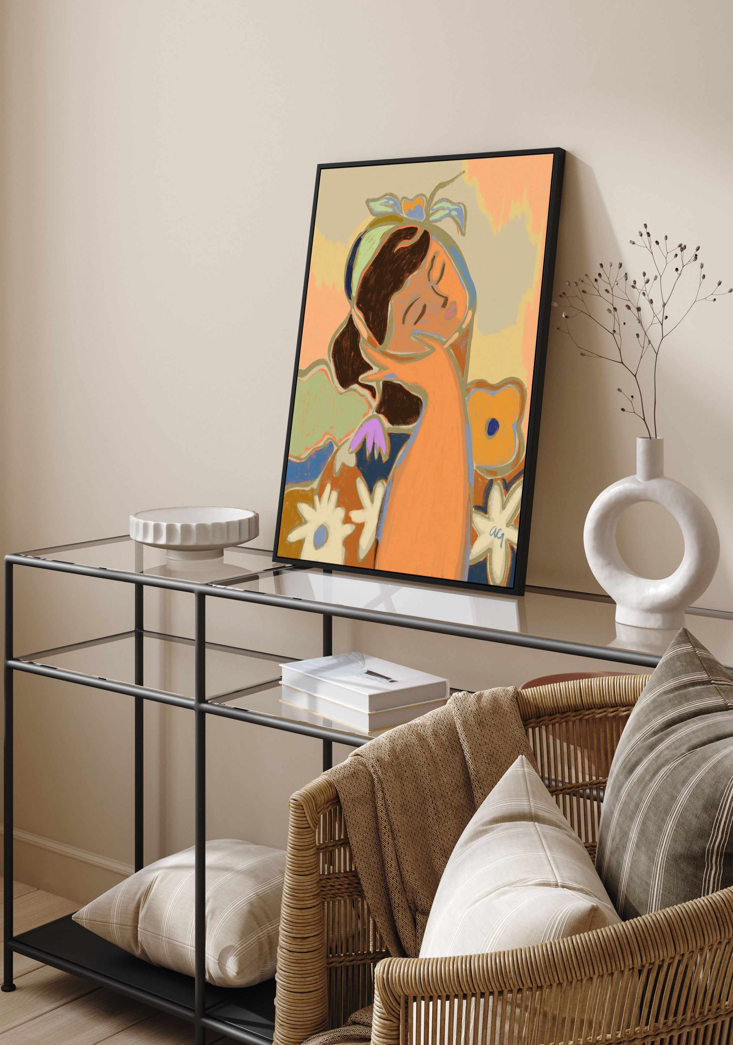 Peaceful by Arty Guava | Framed Canvas Art Print