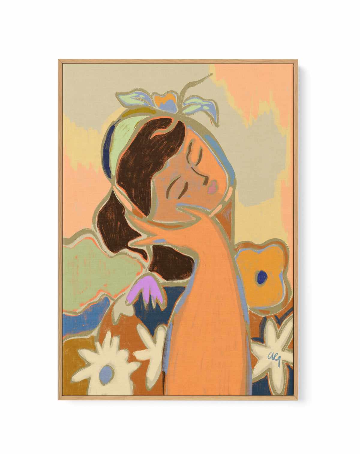 Peaceful by Arty Guava | Framed Canvas Art Print