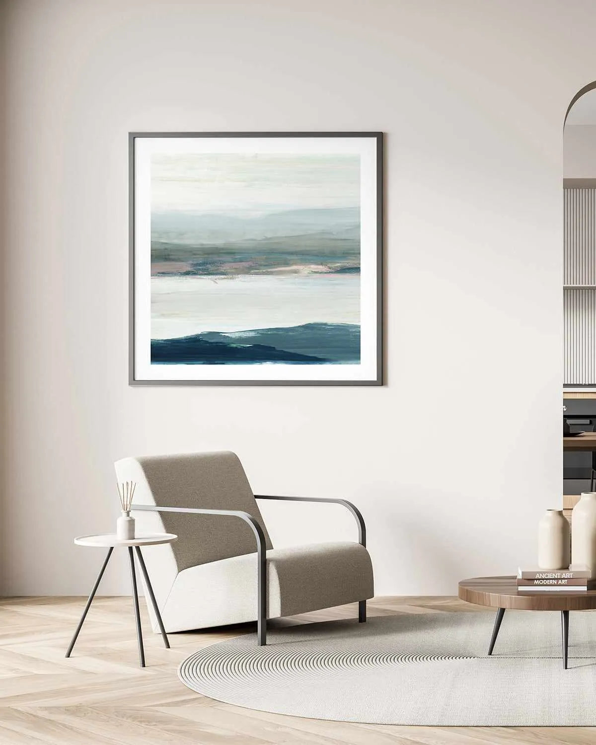 Peaceful Mind II Left SQ Art Print from Olive et Oriel where you can shop wallpaper and artworks online