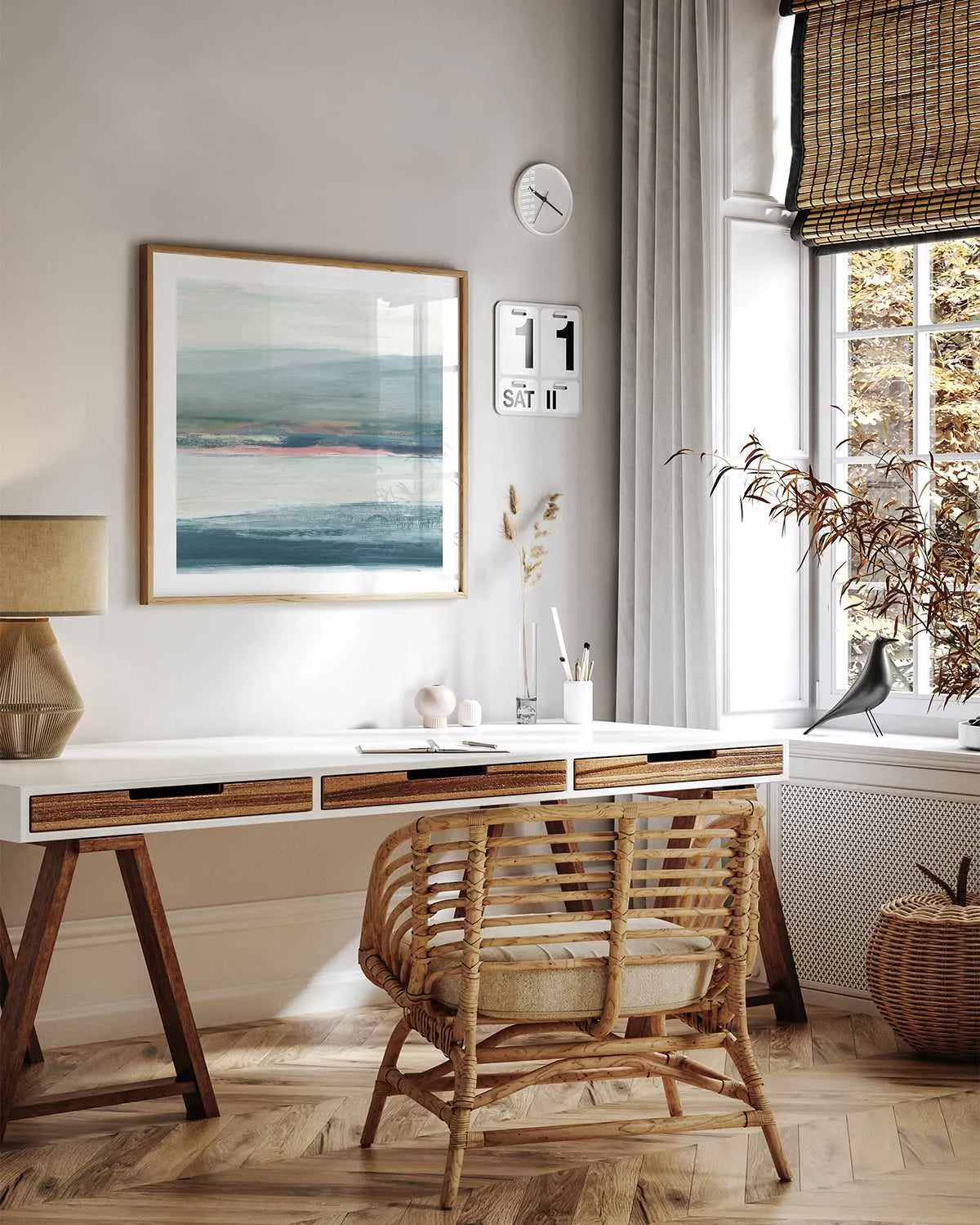 Peaceful Mind II Right SQ Art Print from Olive et Oriel where you can shop wallpaper and artworks online