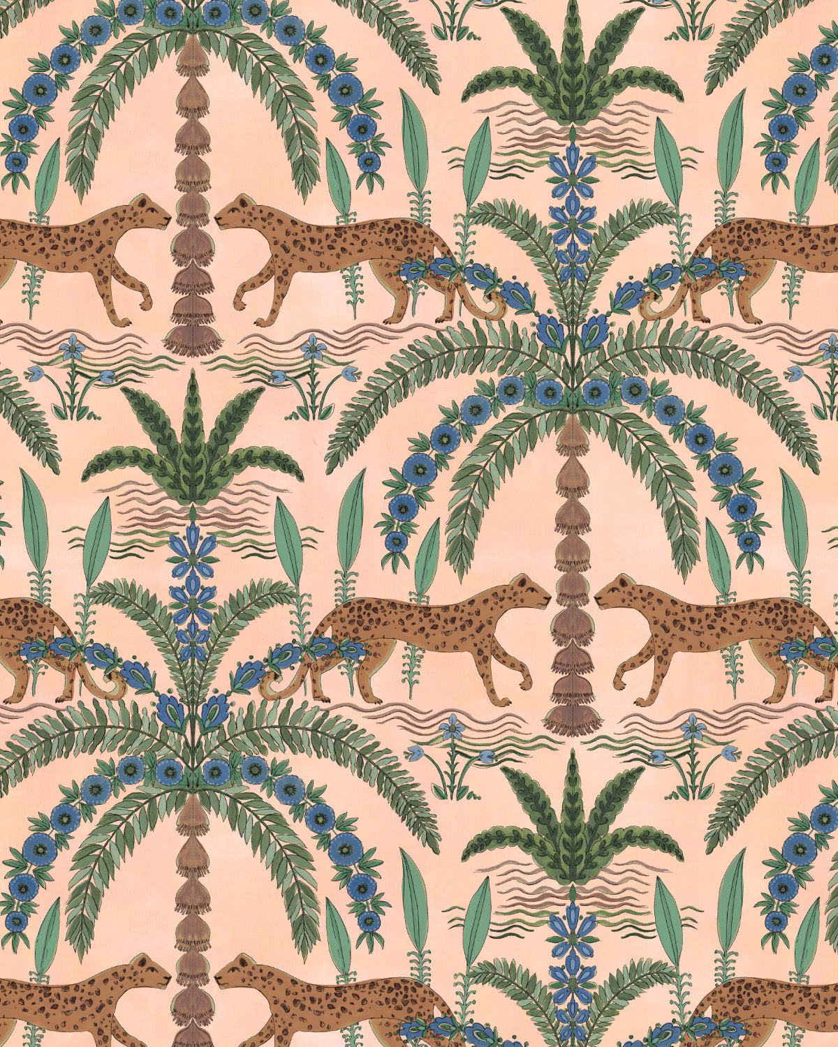 Boheme Cheetah in Peach Wallpaper