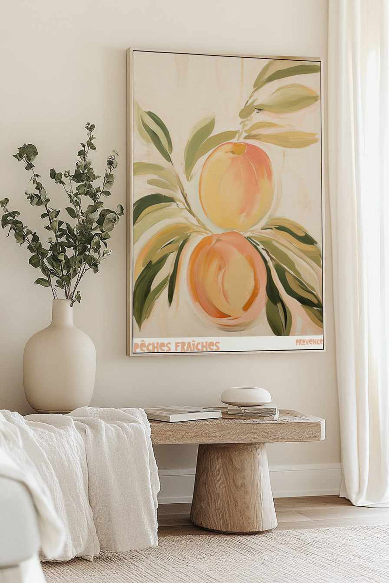 Peaches Fraiches I | Framed Canvas Art Print