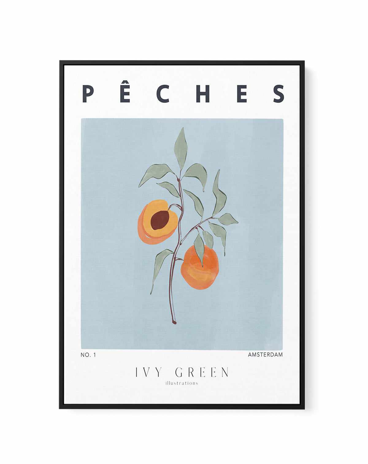 Peaches by Ivy Green Illustrations | Framed Canvas Art Print